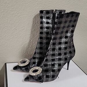 Gedebe Sakara Glitter Check Boots size 39.5